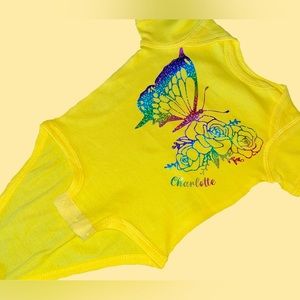 Custom personalized onesie, baby toddler clothes, butterfly roses or sunflower